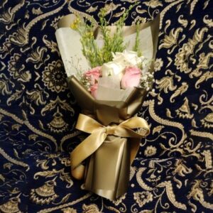5 Multi-color golden wrapped Premium Flower Bouquet