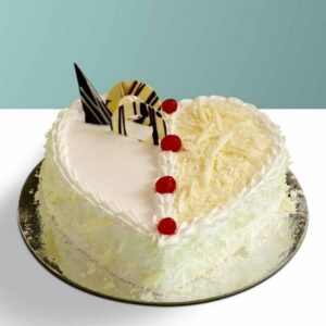 White heart shape cake