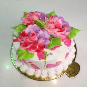 flower designed medium size cake
