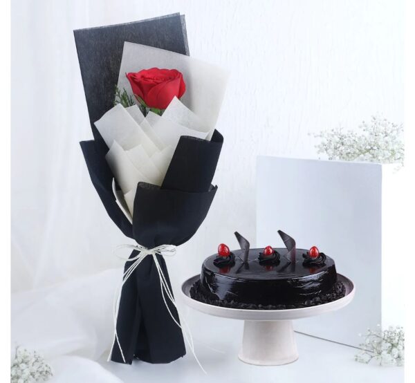 Zivmart Cake and flower bouquet combo 6